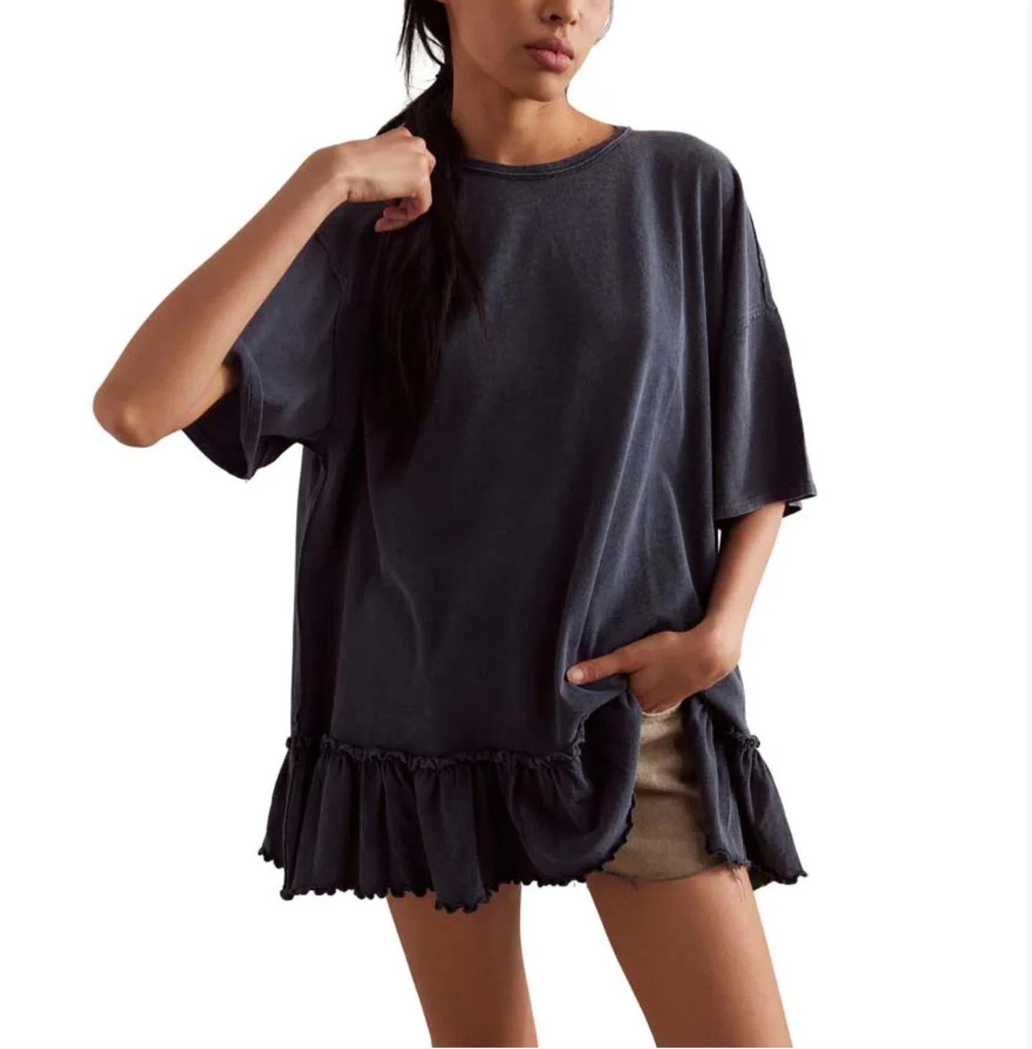 (取寄) フリーピープル レディース ホワイ イエス ティー Free People women Why Yes Tee Black We The Free Why Yes Tee | Free People